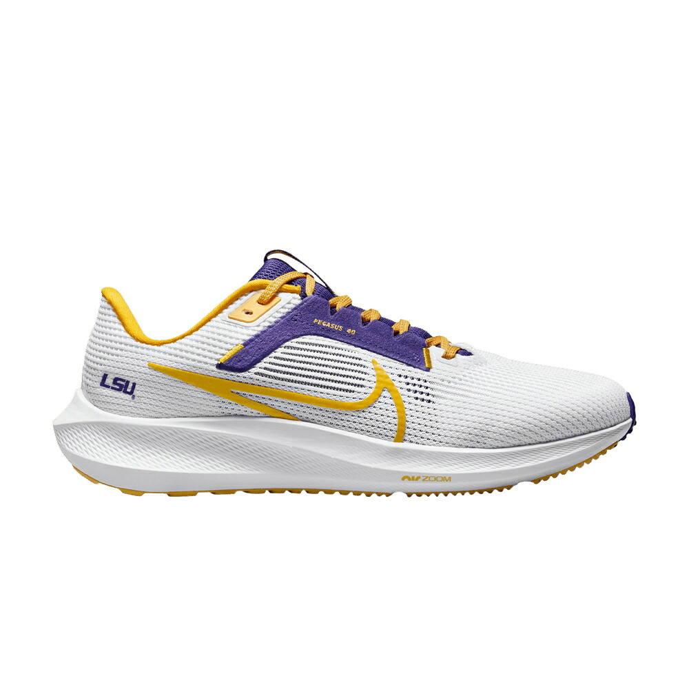ナイキ ズーム ペガサス 白色 ホワイト コート 紫 パープル ズームペガサス 'LSU' スニーカー メンズ NIKE AIR ZOOM PEGASUS 40 / WHITE COURT PURPLE UNIVERSITY