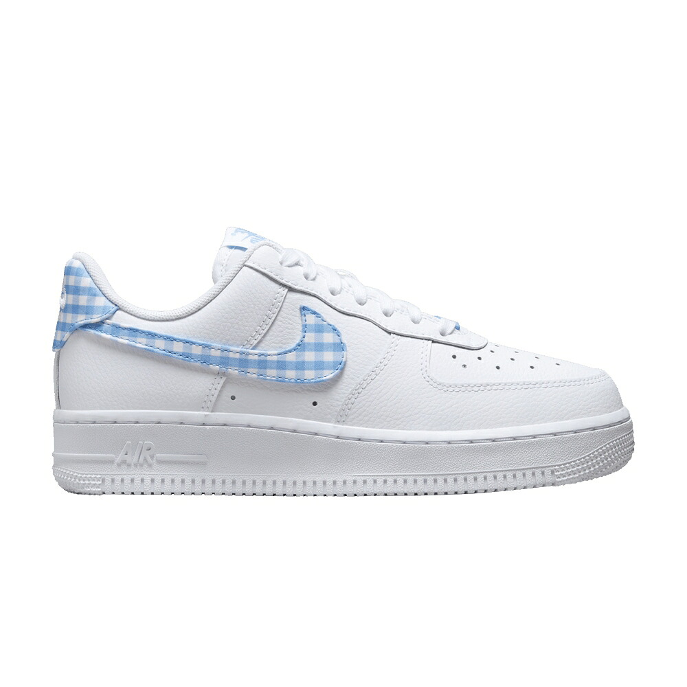 ナイキ 青味 青み 白いこと 白いこと 空軍 \u002707 \u0027UNIVERSITY GINGHAM\u0027 スニーカー レディース NIKE WMNS AIR FORCE 1 ESSENTIAL BLUE / WHITE UNIVERSITY BLUE
