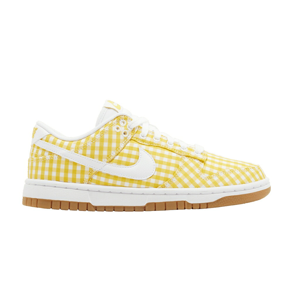 ナイキ ダンク 白色 ホワイト ダンクロー 'YELLOW GINGHAM' スニーカー レディース NIKE WMNS DUNK LOW / VIVID SULFUR WHITE GUM LIGHT|スニケス