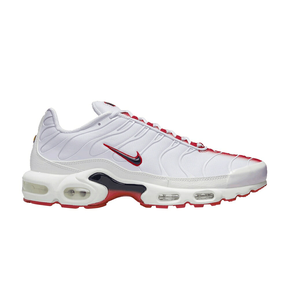 ナイキ マックス 白色 ホワイト 赤 レッド エアマックスプラス 'WHITE RED' スニーカー メンズ NIKE AIR MAX PLUS UNIVERSITY / WHITE UNIVERSITY RED SUMMIT｜スニケス