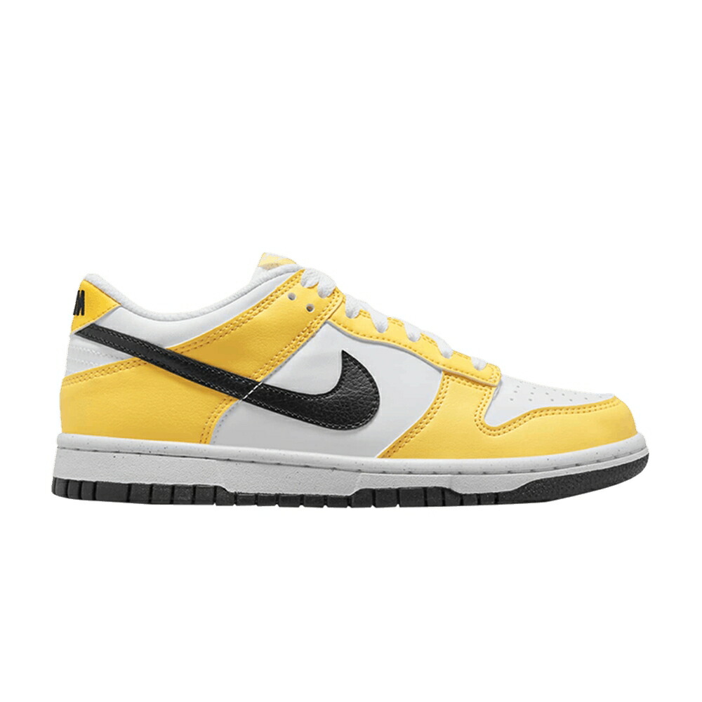 ナイキ ダンク 白色 ホワイト 黒色 ブラック ダンクロー 'CITRON PULSE' ジュニア キッズ NIKE DUNK LOW NEXT NATURE GS / CITRON PULSE WHITE BLACK ベビー マタニティ スニーカー