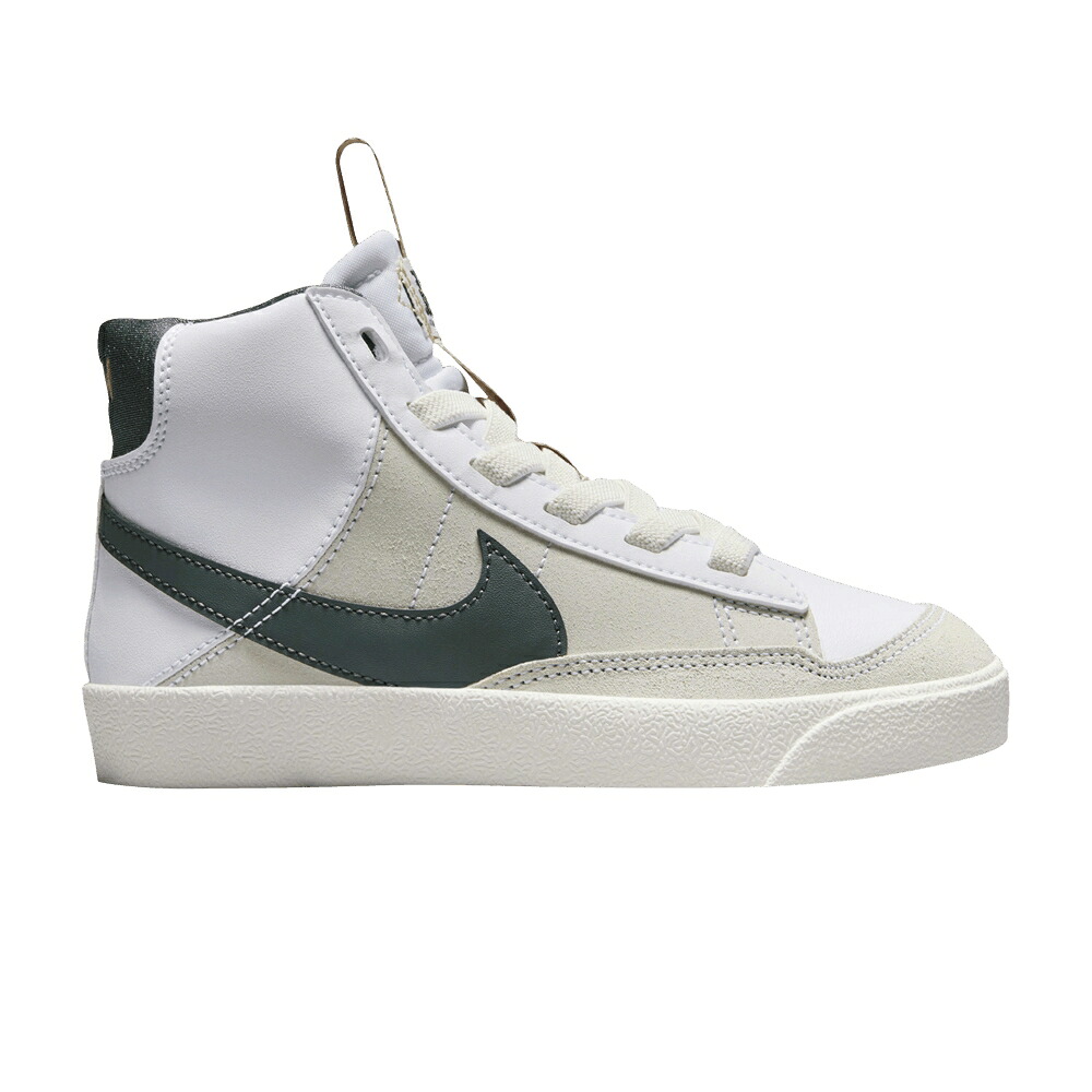 ナイキ ブレイザー ミッド ビンテージ ヴィンテージ 白色 ホワイト アイボリー '77 'WHITE GREEN' ジュニア キッズ NIKE BLAZER MID SE PS VINTAGE / WHITE PALE IVORY HEMP VINTAGE ベビー マタニティ スニー｜スニケス