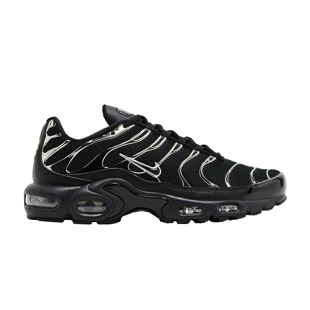ナイキ マックス 黒色 ブラック 銀色 シルバー レーザー エアマックスプラス 'BLACK SILVER' スニーカー レディース NIKE WMNS AIR MAX PLUS SE CHROME / BLACK METALLIC SILVER LASER|スニケス