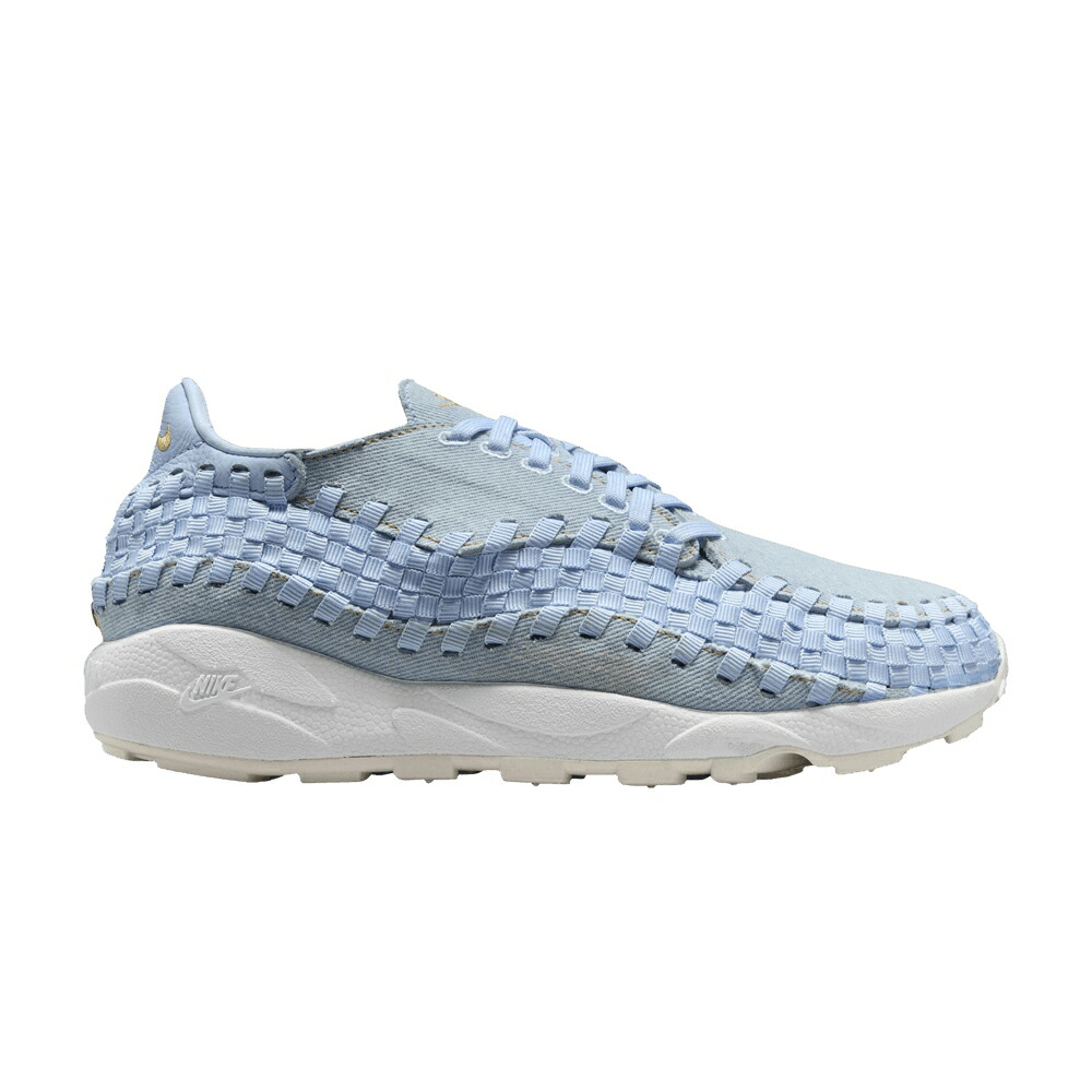 ナイキ ウーブン デニム ウィート ゴールド 青色 ブルー 白色 ホワイト WASHED DENIM スニーカー レディース NIKE WMNS AIR FOOTSCAPE WOVEN / DENIM WHEAT GOLD ICE BLUE WHITE