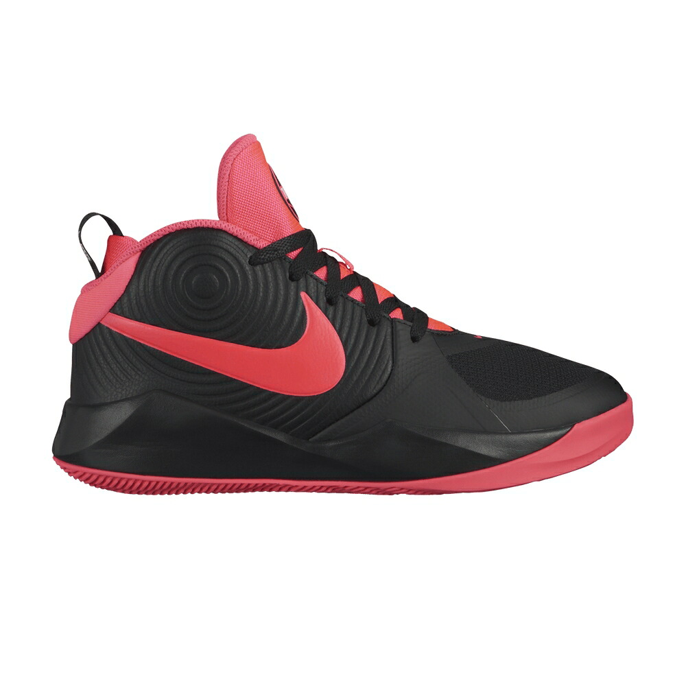 ナイキ チーム 黒色 ブラック 白色 ホワイト ピンク 'BLACK PINK' ジュニア キッズ NIKE TEAM HUSTLE D9 GS RACER / BLACK WHITE RACER PINK ベビー マタニティ スニーカー｜スニケス
