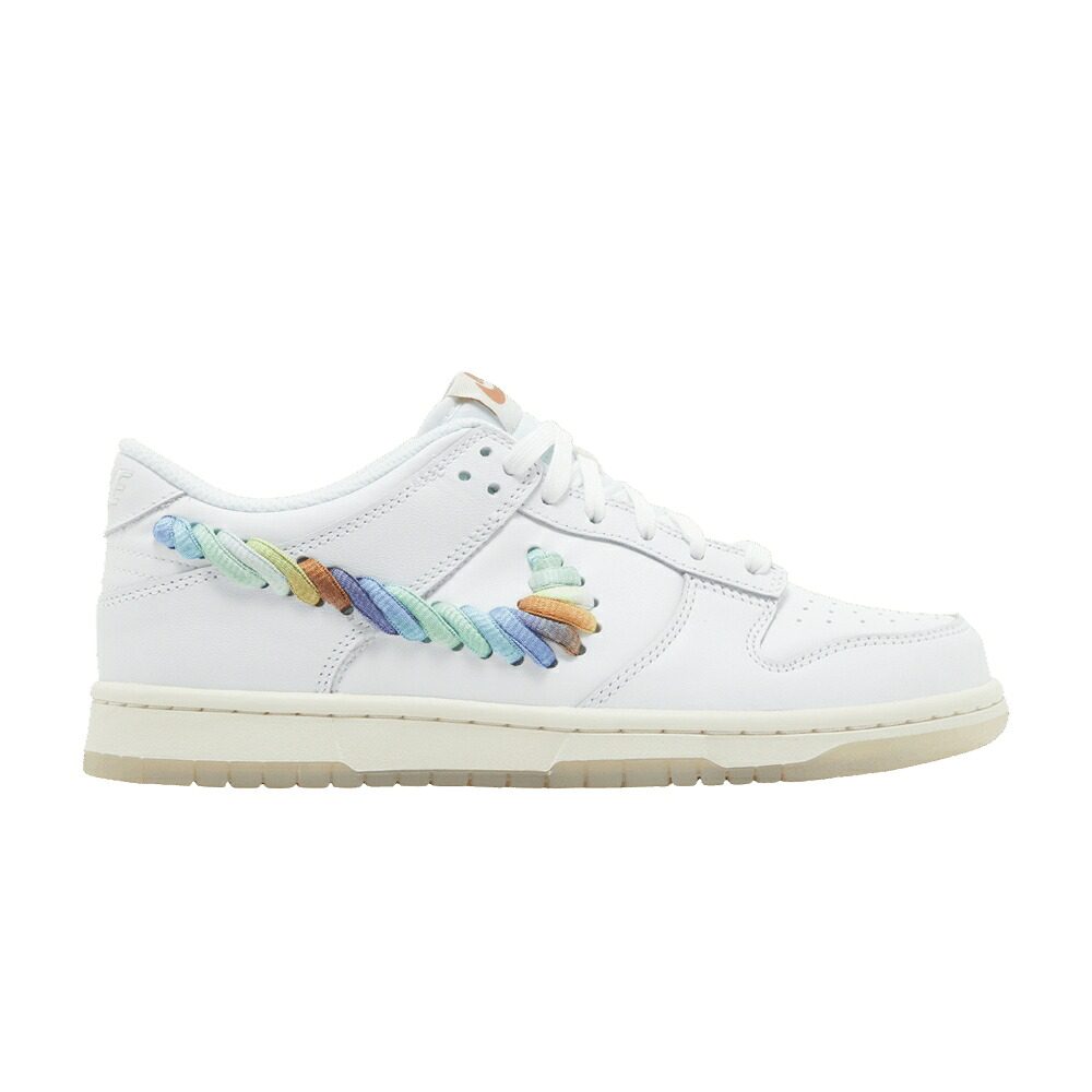 ナイキ ダンク 白いこと 白いこと 小馬 ダンクロー \u0027RAINBOW SWOOSH\u0027 御坊っちゃん キッズ NIKE DUNK LOW GS LACE / WHITE MULTI COLOR DARK PONY もの言う花 マタニティ スニーカー キッズ・ベビー・マタニティ-キッズファッション