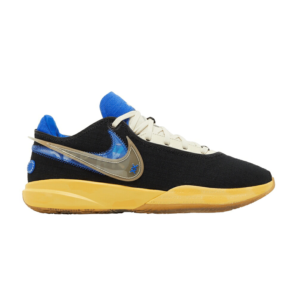 ナイキ レブロン 黒いこと 黒いこと \u0027SPEAK TRUTH\u0027 スニーカー メンズ NIKE UNINTERRUPTED X LEBRON 20 YOUR / BLACK COCONUT MILK HYPER ROYAL