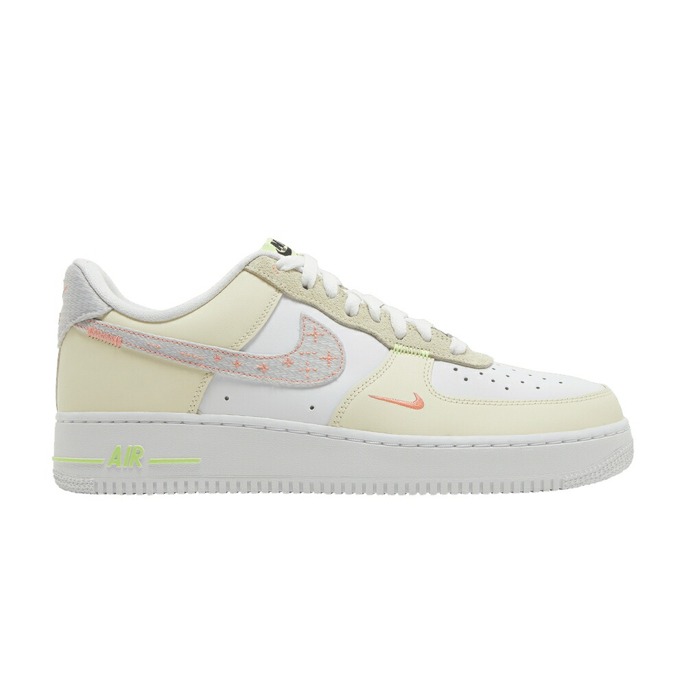 ナイキ 白色 ホワイト エアフォース 07 JUST GREEN スニーカー メンズ NIKE AIR FORCE 1 LV8 STITCH IT - WHITE SHADE / WHITE PEAK WHITE WHITE COCONUT