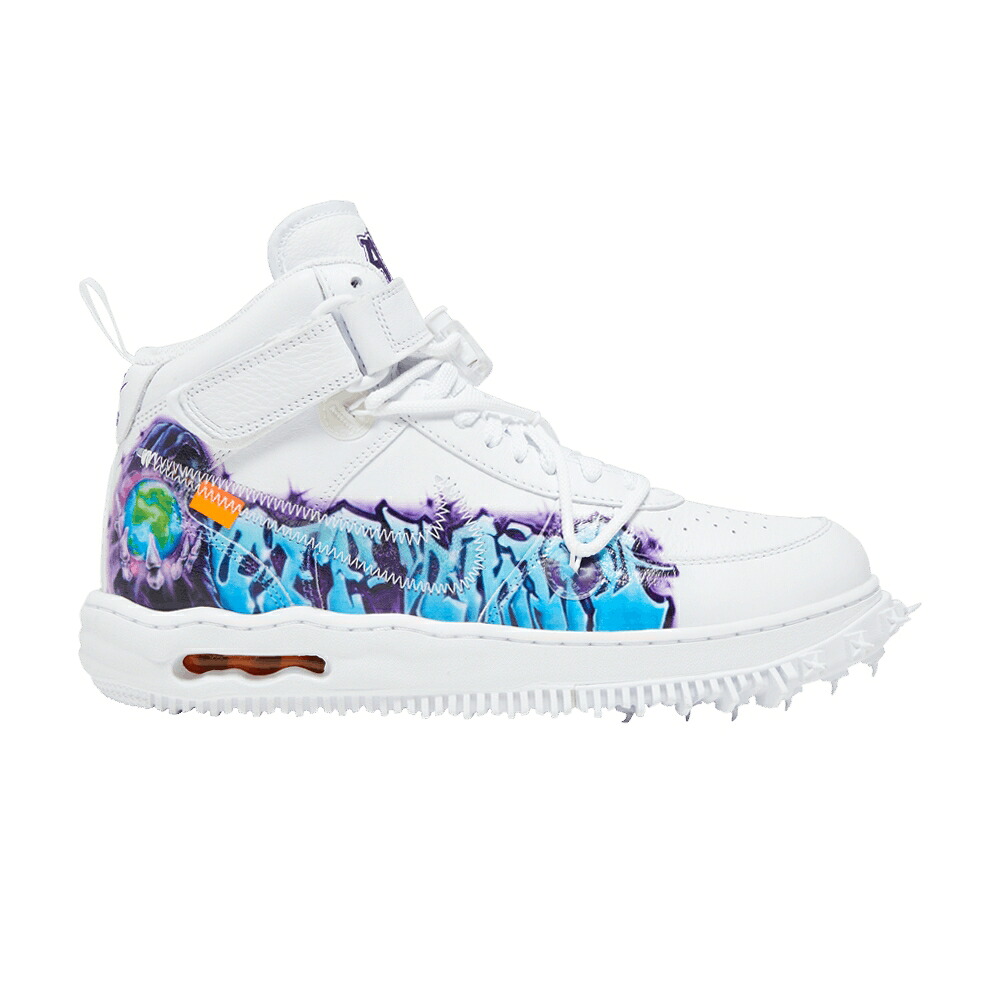 ナイキ 象牙色 ミッド なめし革 白いこと 白いこと 空軍 \u0027GRAFFITI\u0027 スニーカー メンズ NIKE OFF-WHITE X AIR FORCE 1 MID SP LEATHER / WHITE WHITE