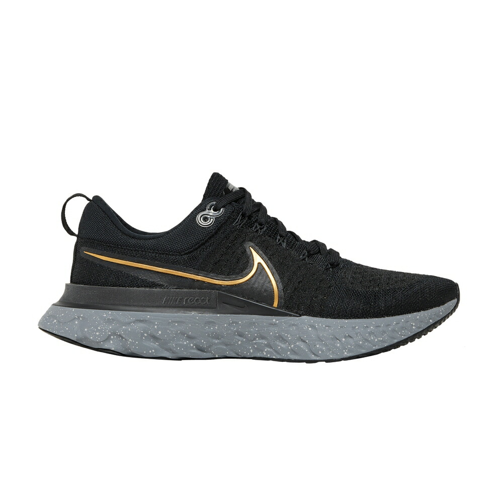 ナイキ リアクト ラン フライニット 黒色 ブラック 灰色 グレー 'BLACK GOLD' スニーカー メンズ NIKE REACT INFINITY RUN FLYKNIT 2 METALLIC / BLACK SMOKE GREY GREY FOG|スニケス