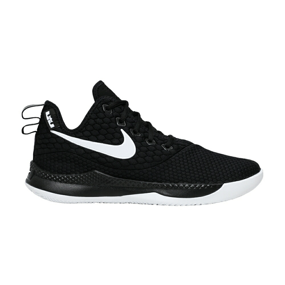 ナイキ レブロン 黒色 ブラック 白色 ホワイト ウィットネス BLACK WHITE スニーカー メンズ NIKE LEBRON WITNESS 3 / BLACK WHITE