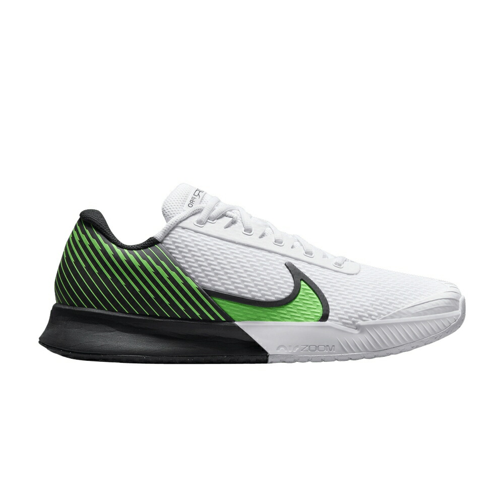 ナイキ コート ズーム プロ 白色 ホワイト 黒色 ブラック 緑 グリーン WHITE GREEN スニーカー メンズ NIKE NIKECOURT AIR ZOOM VAPOR PRO 2 HC POISON / WHITE BLACK POISON GREEN