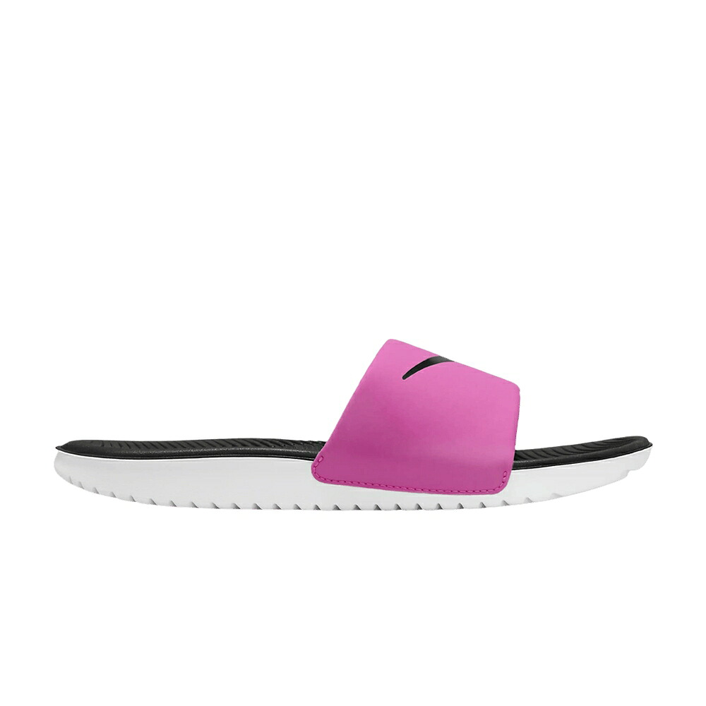 ナイキ サンダル レーザー 白色 ホワイト 黒色 ブラック 'LASER FUCHSIA' ジュニア キッズ NIKE KAWA SLIDE GS / LASER FUCHSIA WHITE BLACK ベビー マタニティ スニーカー｜スニケス