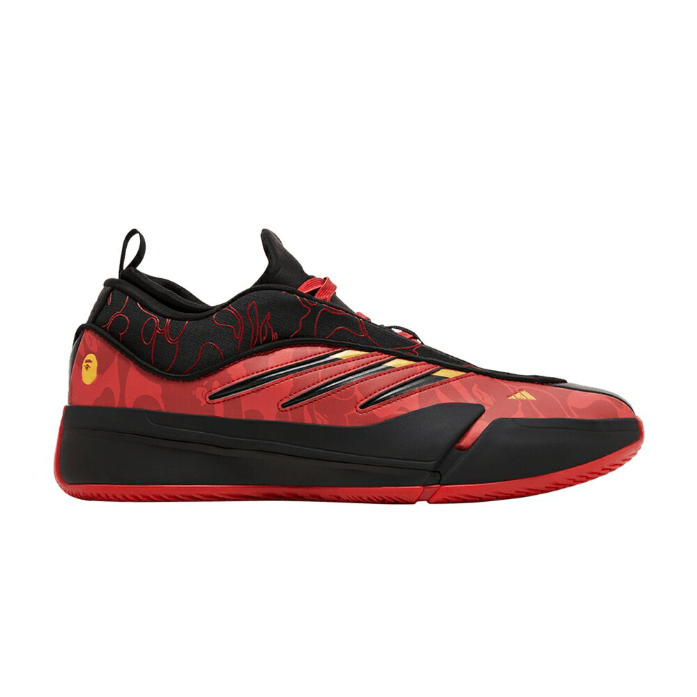 アディダス コア 黒色 ブラック ゴールド BLACK SCARLET スニーカー メンズ ADIDAS BAPE X DAME 9 / BETTER SCARLET CORE BLACK GOLD