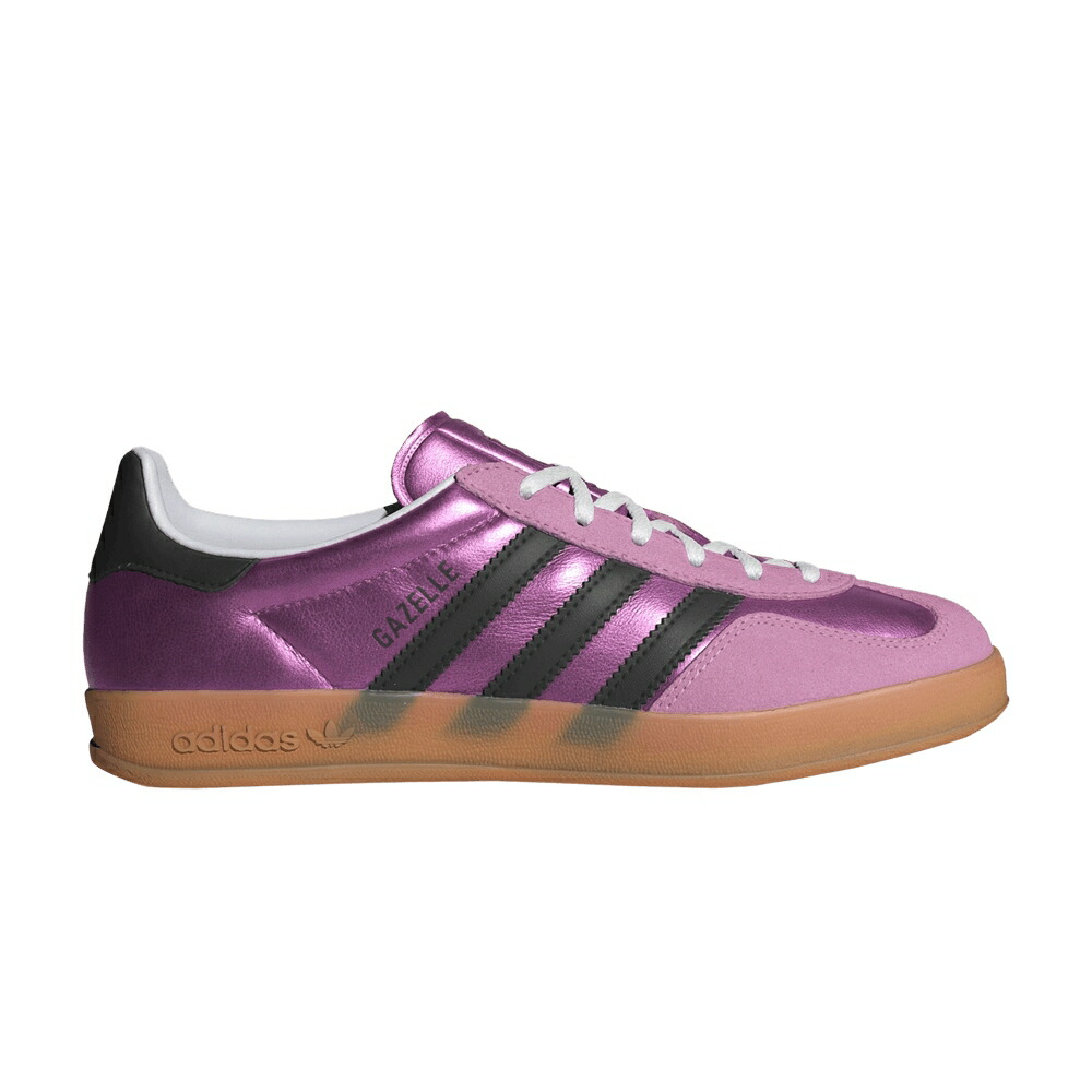 アディダス ガゼル コア 黒色 ブラック 紫 パープル BLISS GUM スニーカー レディース ADIDAS WMNS GAZELLE INDOOR LILAC METALLIC / BLISS LILAC CORE BLACK PURPLE