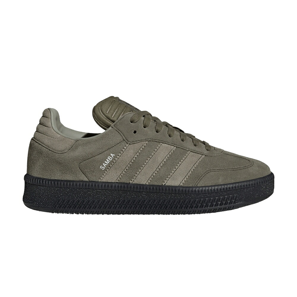 アディダス サンバ しろがね色 しろがね色 オリーブ \u0027OLIVE PEBBLE\u0027 スニーカー メンズ ADIDAS SAMBA XLG STRATA SILVER / OLIVE STRATA SILVER PEBBLE