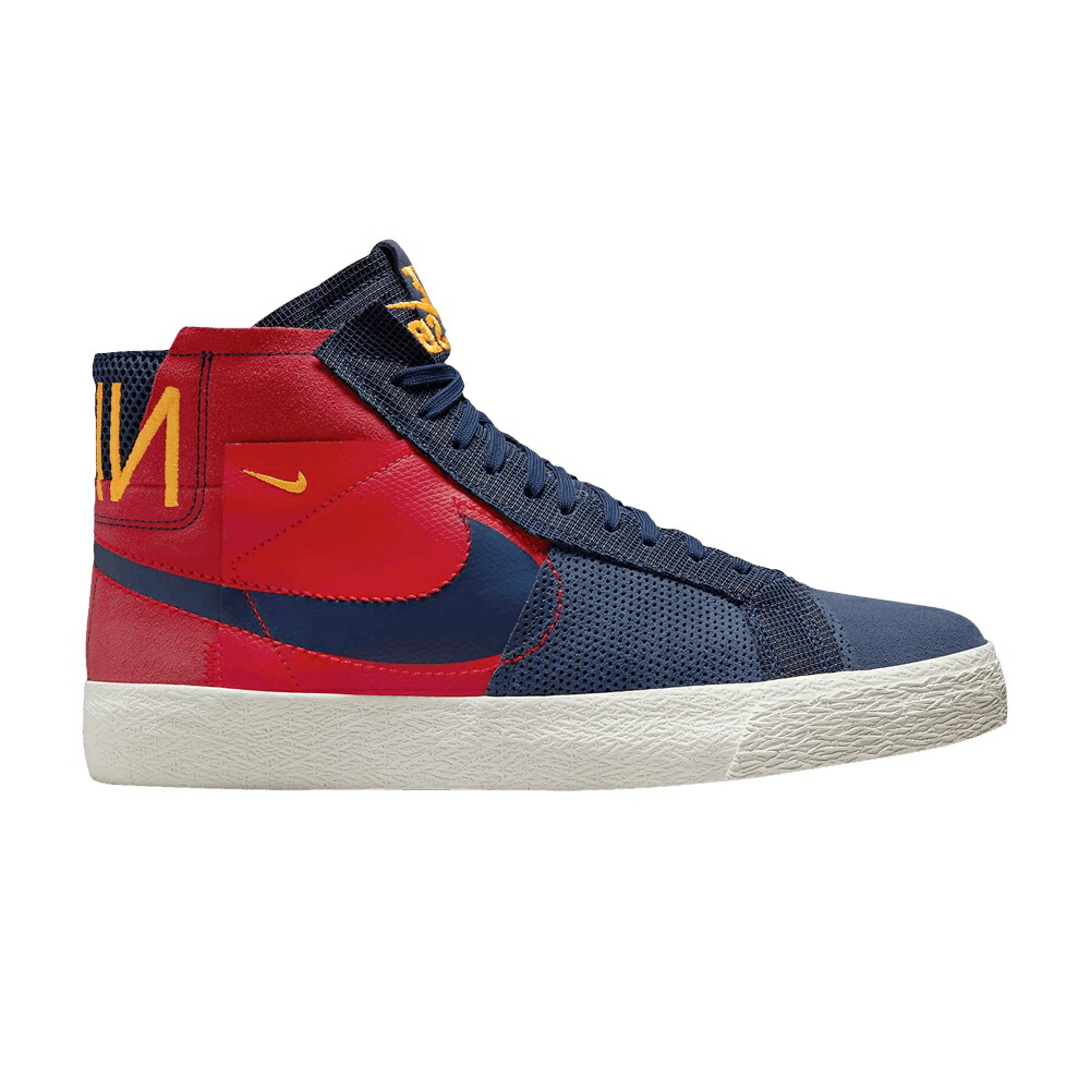 ナイキ ズーム ブレイザー ミッド プレミアム エスビー 赤 レッド ゴールド 'DECONSTRUCTED BARCELONA' スニーカー メンズ NIKE ZOOM BLAZER MID PREMIUM SB - / UNIVERSITY RED UNIVERSITY GOLD