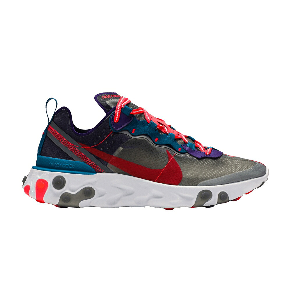 ナイキ リアクト エレメント 黒色 ブラック 白色 ホワイト 緑 グリーン 赤 レッド 'RED ORBIT' スニーカー メンズ NIKE REACT ELEMENT 87 / BLACK WHITE GREEN ABYSS RED｜スニケス