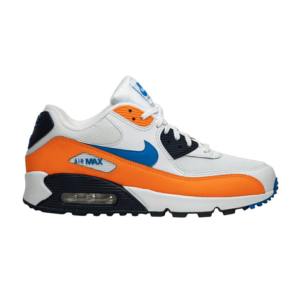 ナイキ マックス 白色 ホワイト 橙 オレンジ 紺色 ネイビー エアマックス ORANGE BLUE スニーカー メンズ NIKE AIR MAX 90 / WHITE TOTAL ORANGE MIDNIGHT NAVY