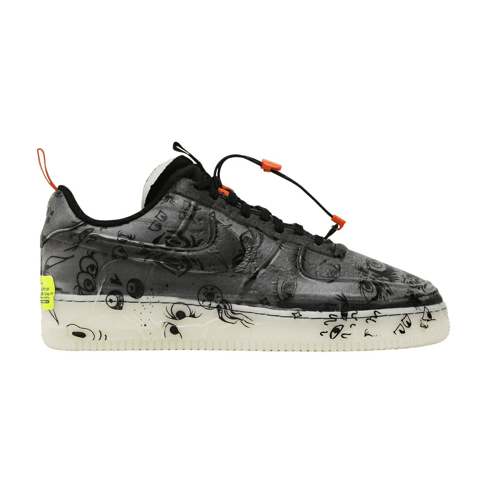 ナイキ 黒色 ブラック 白色 ホワイト エアフォース HALLOWEEN スニーカー メンズ NIKE AIR FORCE 1 EXPERIMENTAL / BLACK BLACK STARFISH WHITE