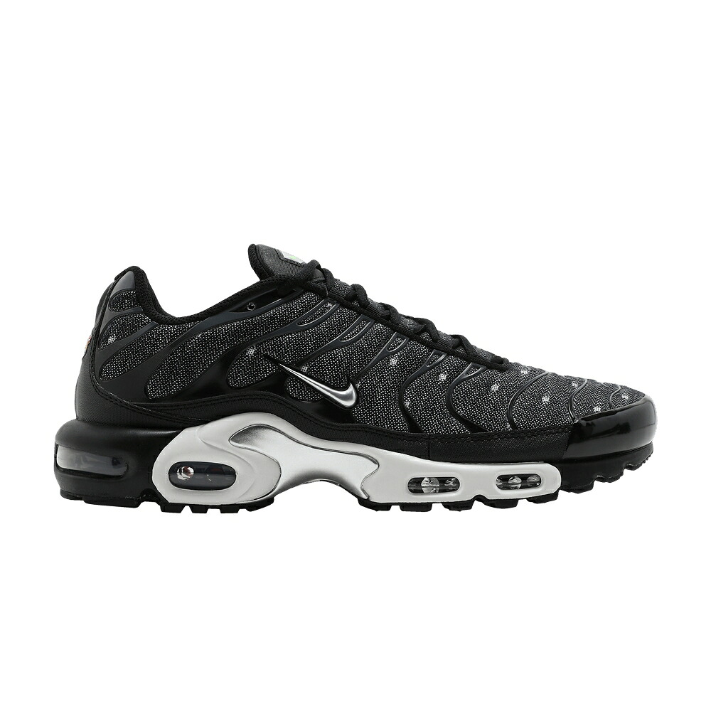 ナイキ マックス 黒色 ブラック 白色 ホワイト ライム エアマックスプラス 'BLACK CHROME' スニーカー メンズ NIKE AIR MAX PLUS SE / BLACK SUMMIT WHITE LIME GLOW|スニケス