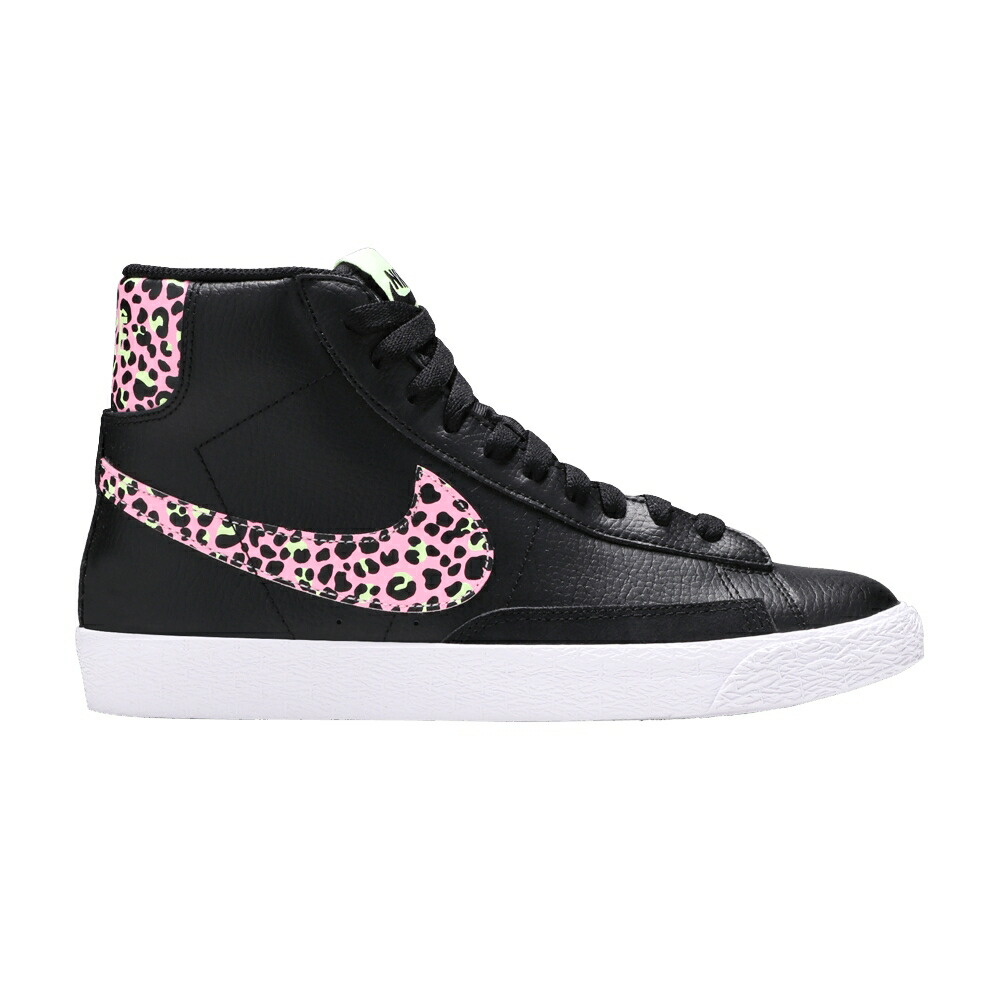 ナイキ ブレイザー ミッド 黒いこと 黒いこと 白いこと 白いこと さくら色 \u0027PINK CHEETAH\u0027 お坊っちゃん キッズ NIKE BLAZER MID GS / BLACK BARELY VOLT WHITE PINK もの言う花 マタニティ スニーカー