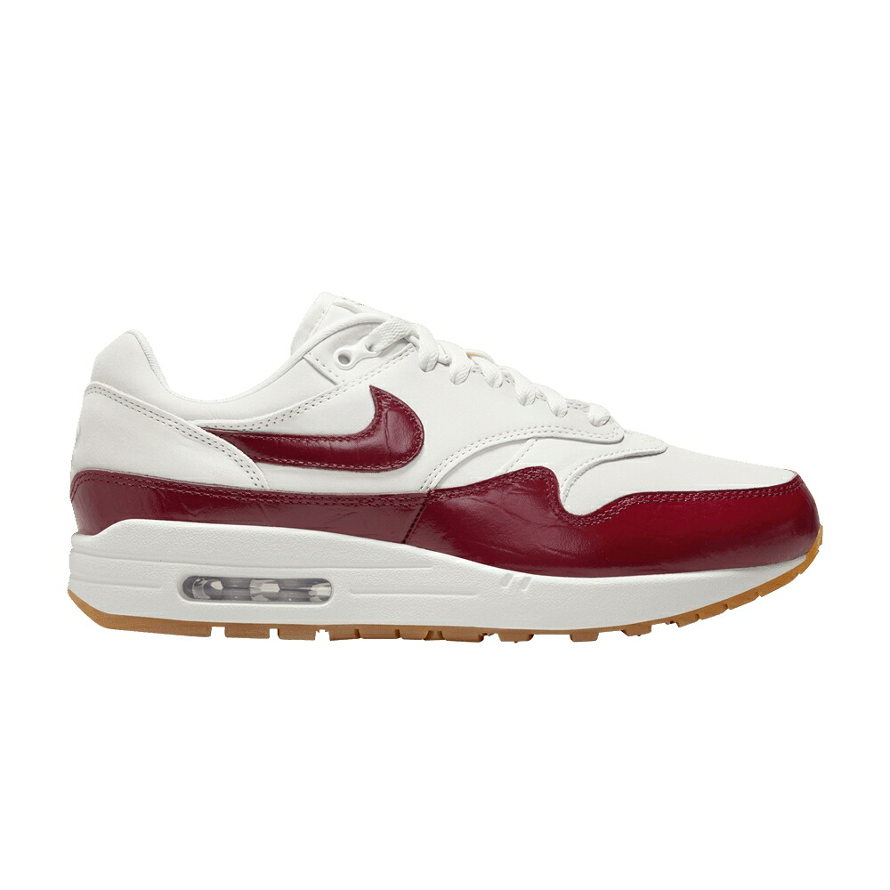 ナイキ マックス 赤 レッド 茶色 ブラウン チーム エアマックス 'TEAM CROC' スニーカー レディース NIKE WMNS AIR MAX 1 LX RED / SAIL SAIL GUM LIGHT BROWN TEAM｜スニケス