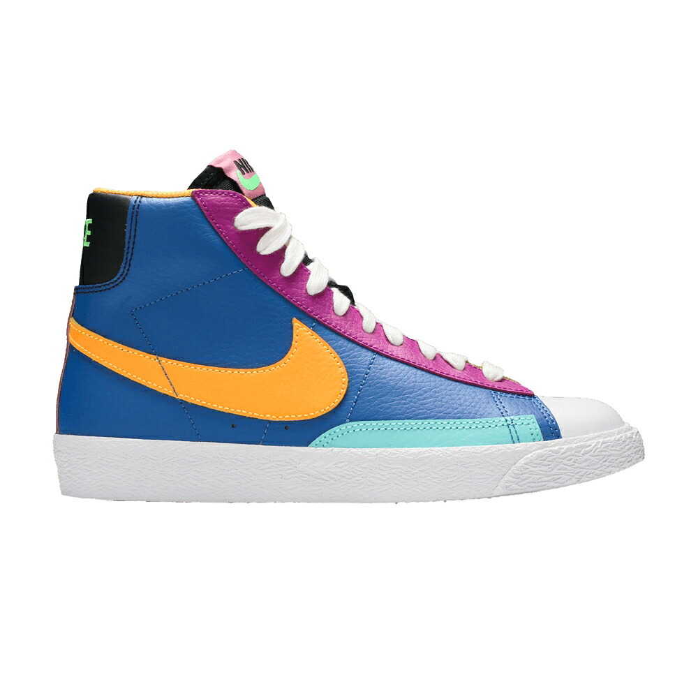 ナイキ ブレイザー ミッド 紫 パープル 青碧 青碧 \u0027AURORA ORANGE\u0027 お坊っちゃん キッズ NIKE BLAZER MID GS PURPLE / BATTLE BLUE AURORA VIVID PURPLE もの言う花 マタニティ スニーカー