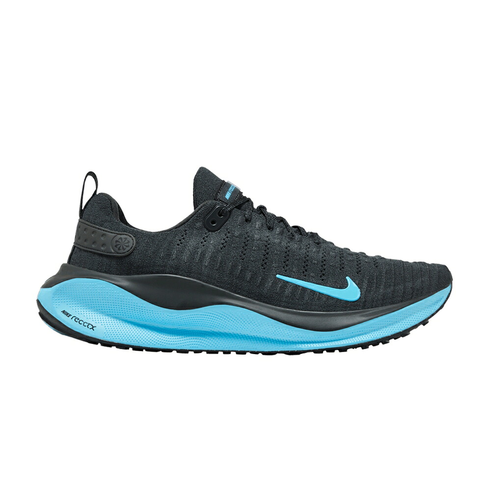 ナイキ ラン 黒色 ブラック 青色 ブルー 'ANTHRACITE BLUE' スニーカー メンズ NIKE REACTX INFINITY RUN 4 BALTIC / ANTHRACITE BLACK BALTIC BLUE｜スニケス