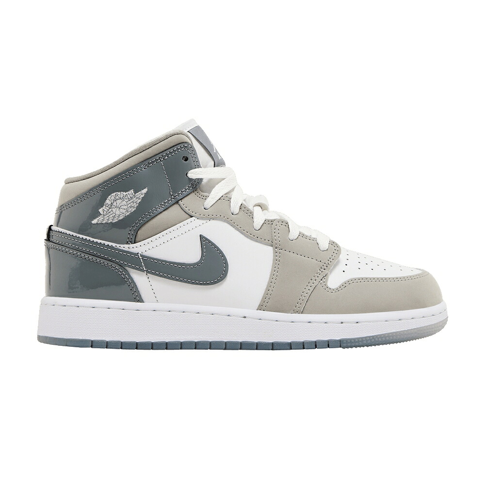 ナイキ ミッド クール 白色 ホワイト 灰色 グレー エアジョーダン 'PATENT GREY' ジュニア キッズ AIR JORDAN AIR JORDAN 1 MID SE GS COOL / WHITE MEDIUM GREY COOL GREY ベビー マタニティ スニーカー