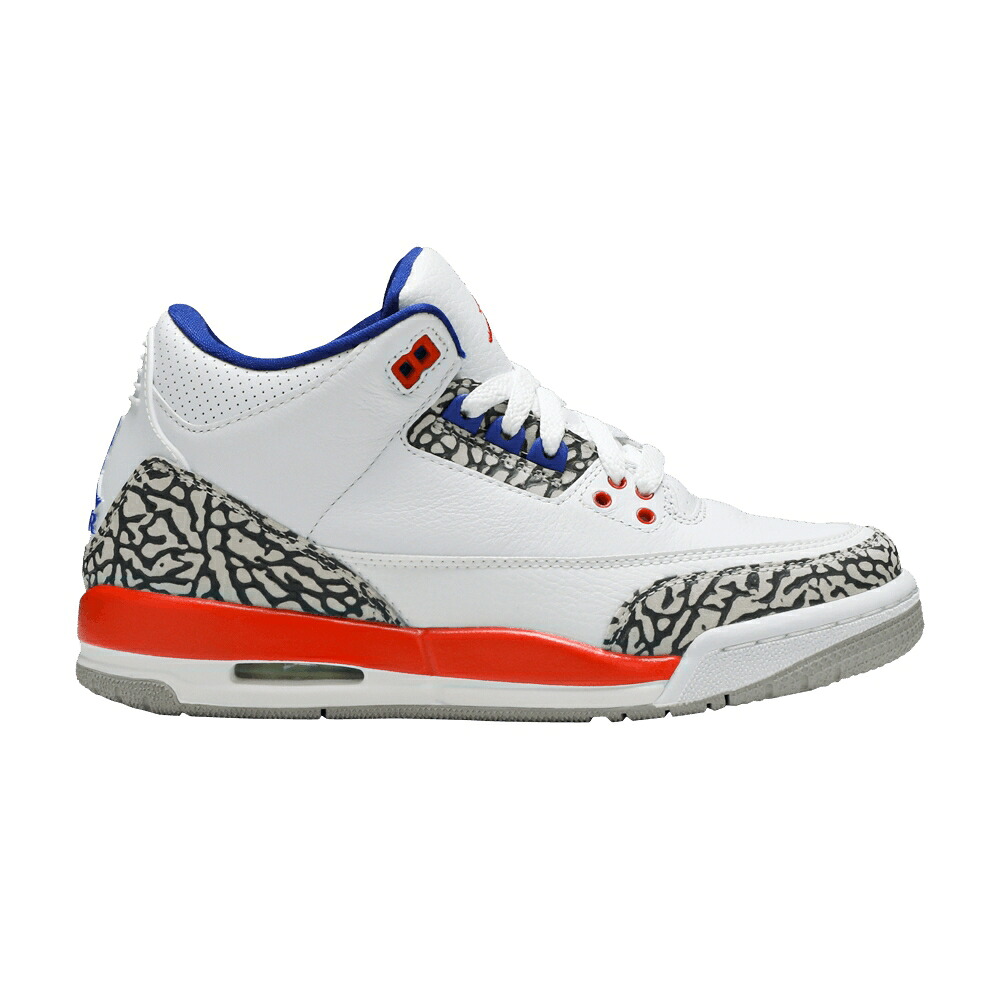 ナイキ 白いこと 白いこと エアジョーダン \u0027KNICKS\u0027 お坊っちゃん キッズ AIR JORDAN AIR JORDAN 3 RETRO GS / WHITE OLD ROYAL UNIVERSITY もの言う花 マタニティ スニーカー