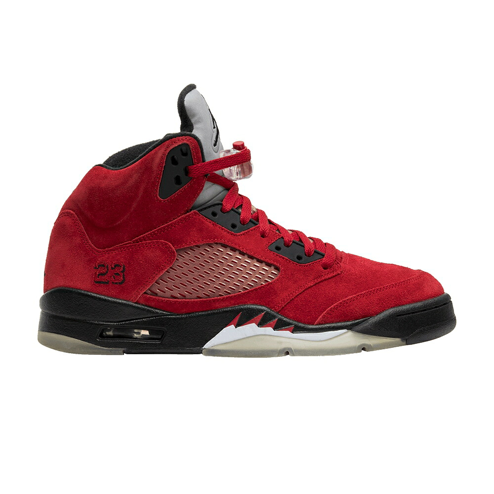 ナイキ 赤 レッド 黒色 ブラック エアジョーダン 'RAGING SUEDE' スニーカー メンズ AIR JORDAN AIR JORDAN 5 RETRO BULL RED / VARSITY RED BLACK｜スニケス