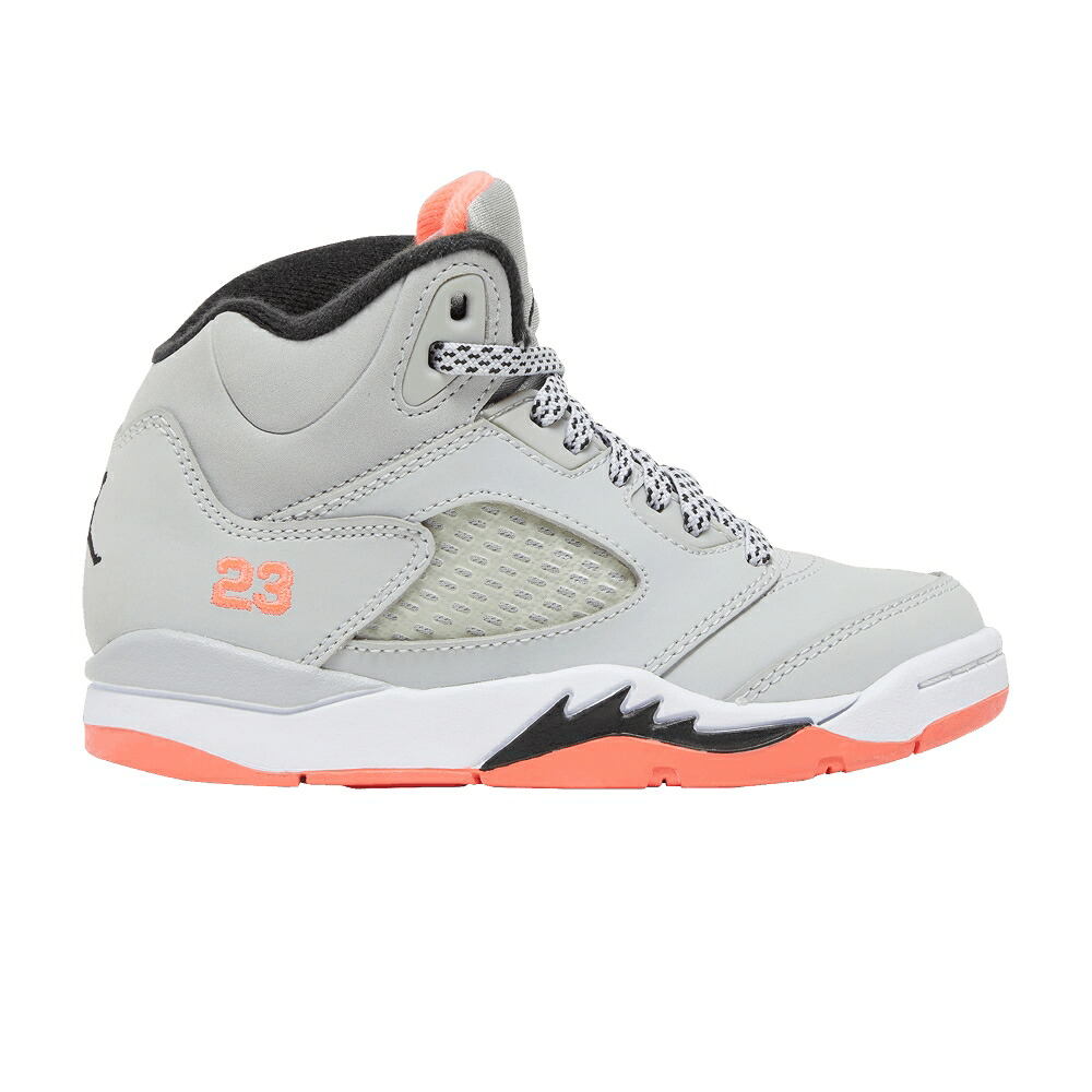 ナイキ 灰色 グレー 黒色 ブラック エアジョーダン 'WOLF LAVA' ジュニア キッズ AIR JORDAN AIR JORDAN 5 RETRO PS GREY HOT / WOLF GREY HOT LAVA BLACK ベビー マタニティ スニーカー｜スニケス 49,080円