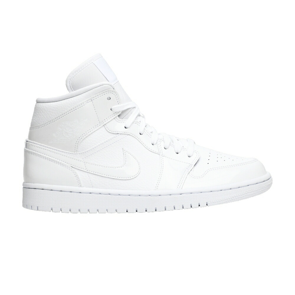 ナイキ ミッド 白いこと 白いこと エアジョーダン \u0027TRIPLE PATENT\u0027 スニーカー レディース AIR JORDAN WMNS AIR JORDAN 1 MID WHITE / WHITE WHITE WHITE