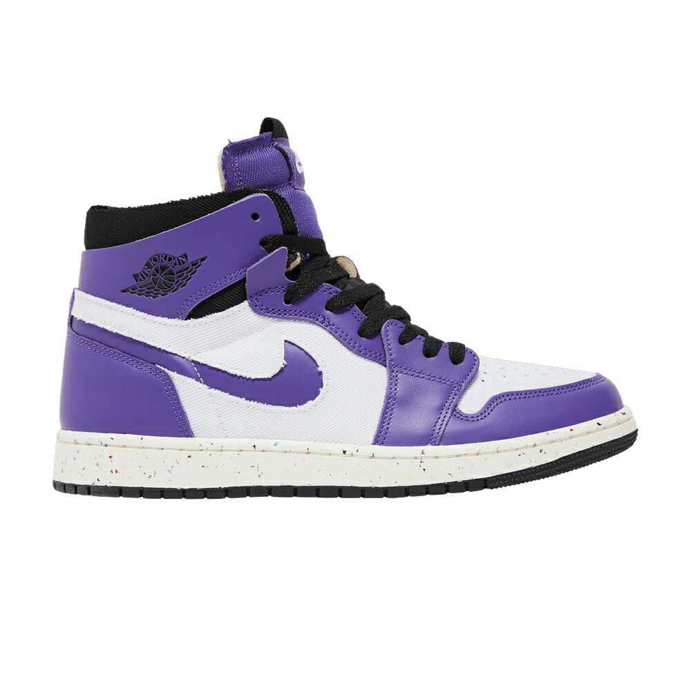 ナイキ ハイ ズーム 白色 ホワイト 紫 パープル 黒色 ブラック エアジョーダン 'CRATER PURPLE' スニーカー メンズ AIR JORDAN AIR JORDAN 1 HIGH ZOOM COMFORT / WHITE CRATER PURPLE BLACK