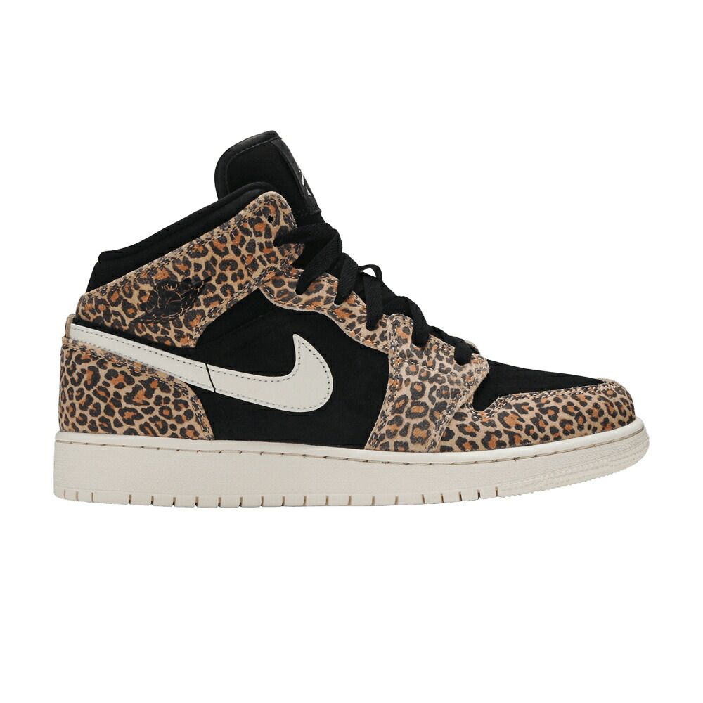 ナイキ ミッド 黒いこと 黒いこと 象牙色 エアジョーダン \u0027LEOPARD\u0027 お坊っちゃん キッズ AIR JORDAN AIR JORDAN 1 MID SE GS / BLACK PALE IVORY DESERT ORE もの言う花 マタニティ スニーカー