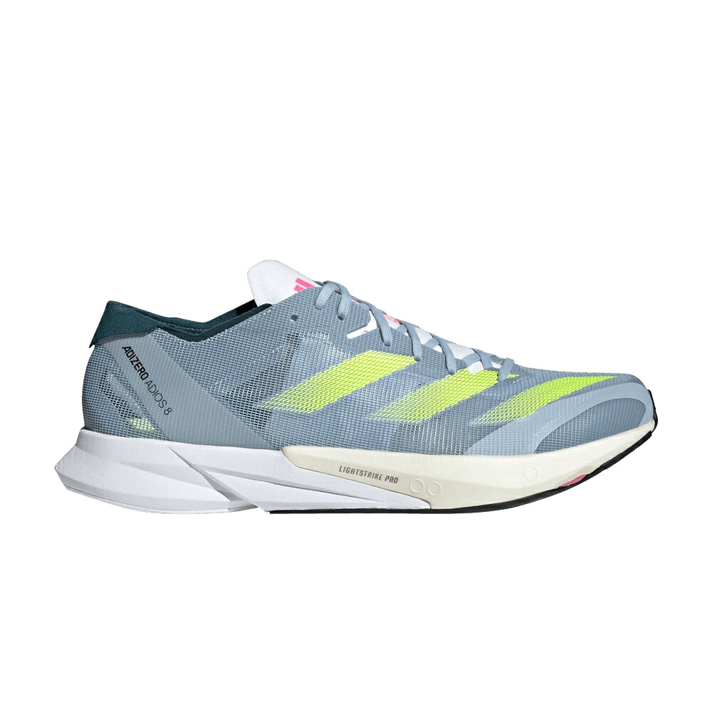 アディダス アディゼロ アディオス 青色 ブルー 'WONDER LEMON' スニーカー メンズ ADIDAS ADIZERO ADIOS 8 BLUE LUCID / WONDER BLUE LUCID LEMON LUCID｜スニケス