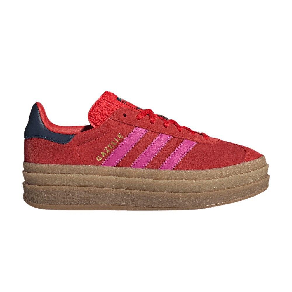アディダス ガゼル 赤 赤いこと ナイト爵 \u0027RED FUCHSIA\u0027 スニーカー レディース ADIDAS WMNS GAZELLE BOLD LUCID / RED SEMI LUCID FUCHSIA NIGHT