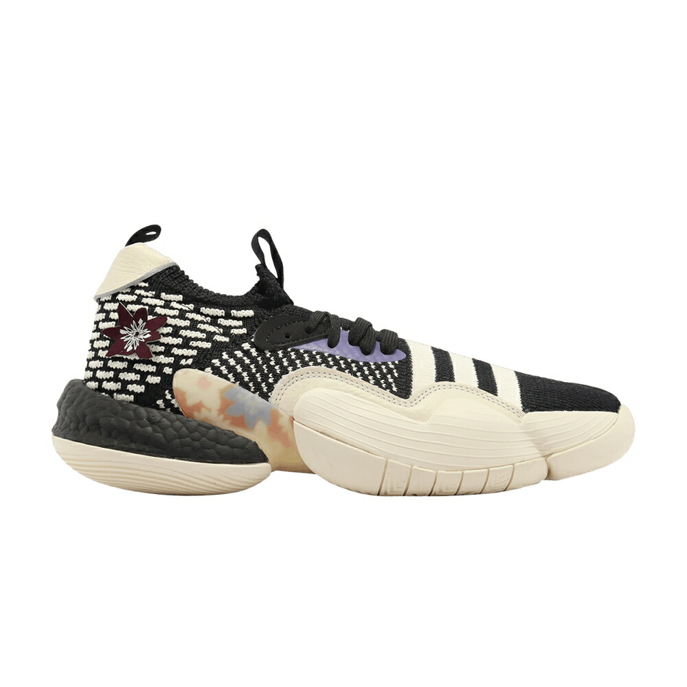 アディダス コア 黒色 ブラック 白色 ホワイト FLOWERS スニーカー メンズ ADIDAS TRAE YOUNG 2 / CORE BLACK CORE WHITE SEMI MINT