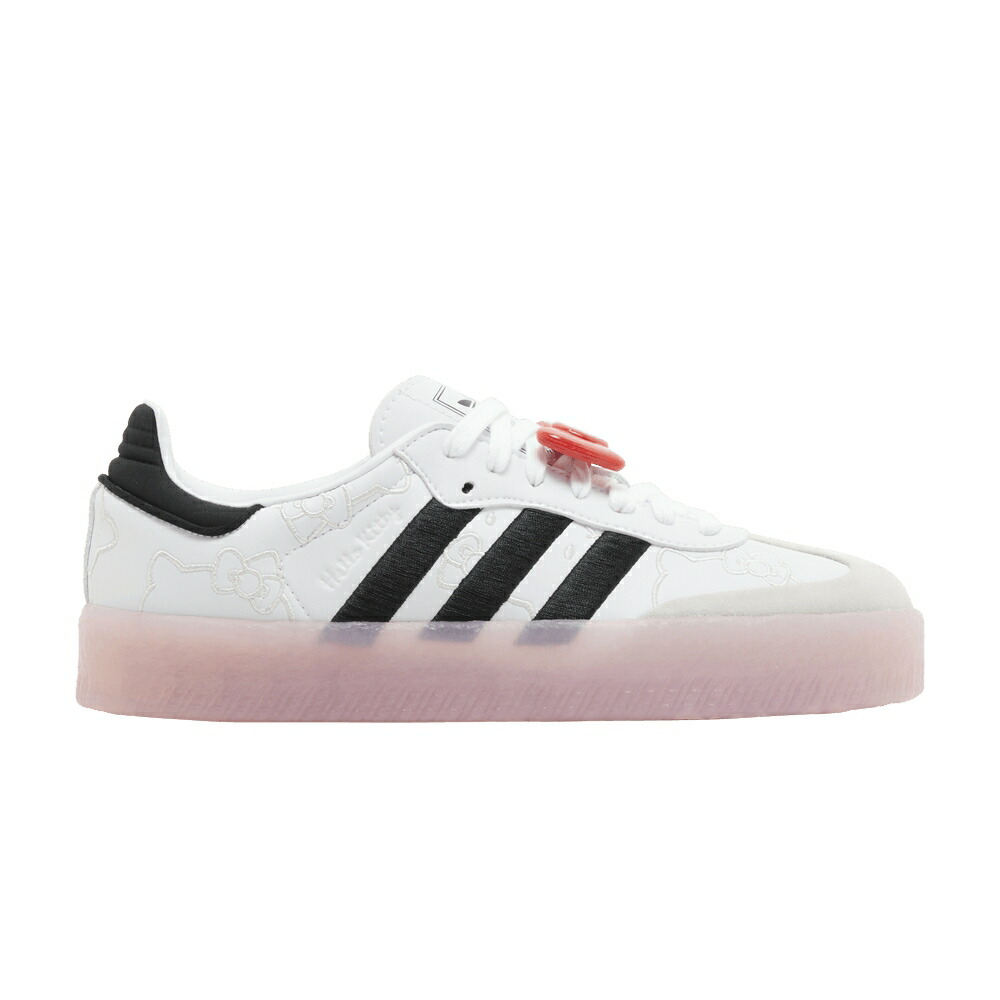 アディダス 黒いこと 黒いこと 白いこと 白いこと 中核グループ サクラ色 ハローキティー \u0027WHITE PINK\u0027 スニーカー レディース ADIDAS HELLO KITTY X WMNS SAMBAE BLACK CLEAR / WHITE CORE BLACK CLEAR PINK