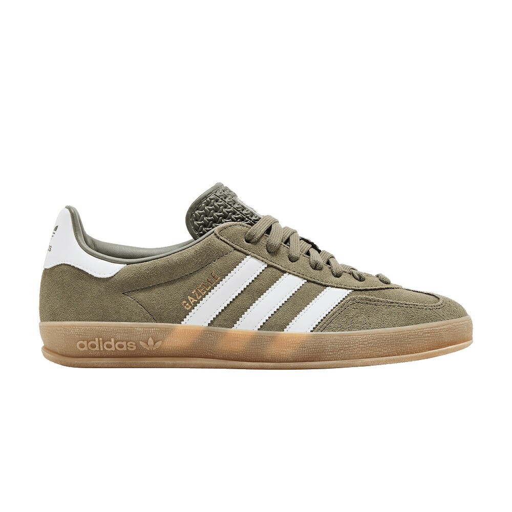 アディダス ガゼル オリーブ 白いこと 白いこと ゴールド \u0027OLIVE STRATA\u0027 スニーカー メンズ ADIDAS GAZELLE INDOOR / OLIVE STRATA CLOUD WHITE GOLD