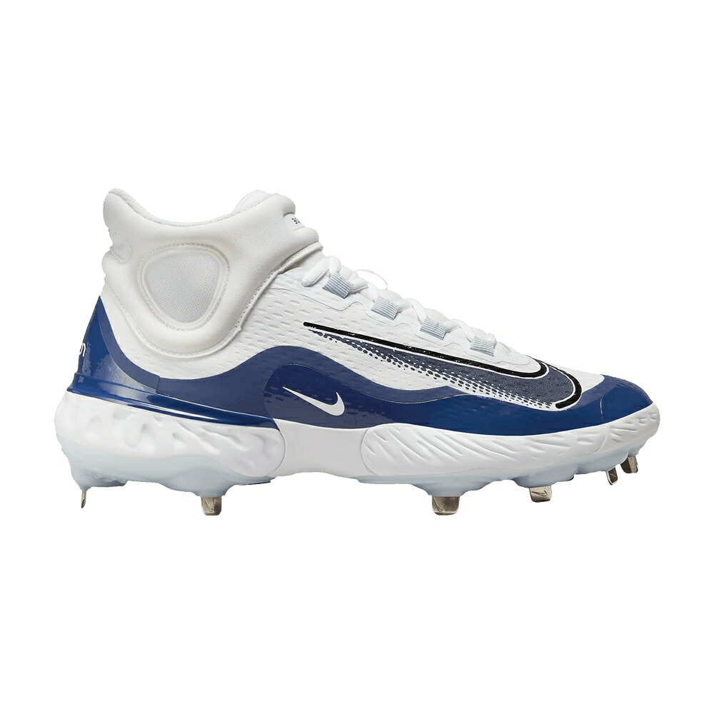 ナイキ アルファ ハラチ エリート ミッド 白色 ホワイト ピュア プラチナム 青色 ブルー アルファハラチ WHITE NAVY スニーカー メンズ NIKE ALPHA HUARACHE ELITE 4 MID MIDNIGHT / WHITE PURE PLATINUM BLUE TIN