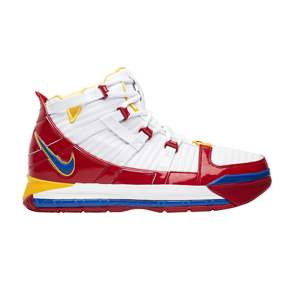 ナイキ ズーム レブロン 白色 ホワイト 赤 レッド 'SUPERBRON' スニーカー メンズ NIKE ZOOM LEBRON 3 / WHITE VARSITY MAIZE VARSITY RED