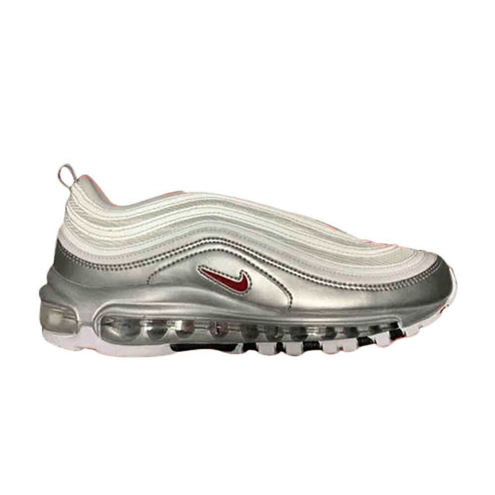 ナイキ マックス 白いこと 白いこと 赤 赤いこと エア湖マックス \u0027BSIDES SILVER\u0027 スニーカー メンズ NIKE AIR MAX 97 QS \u0027B-SIDES WHITE / WHITE VARSITY RED METALLIC