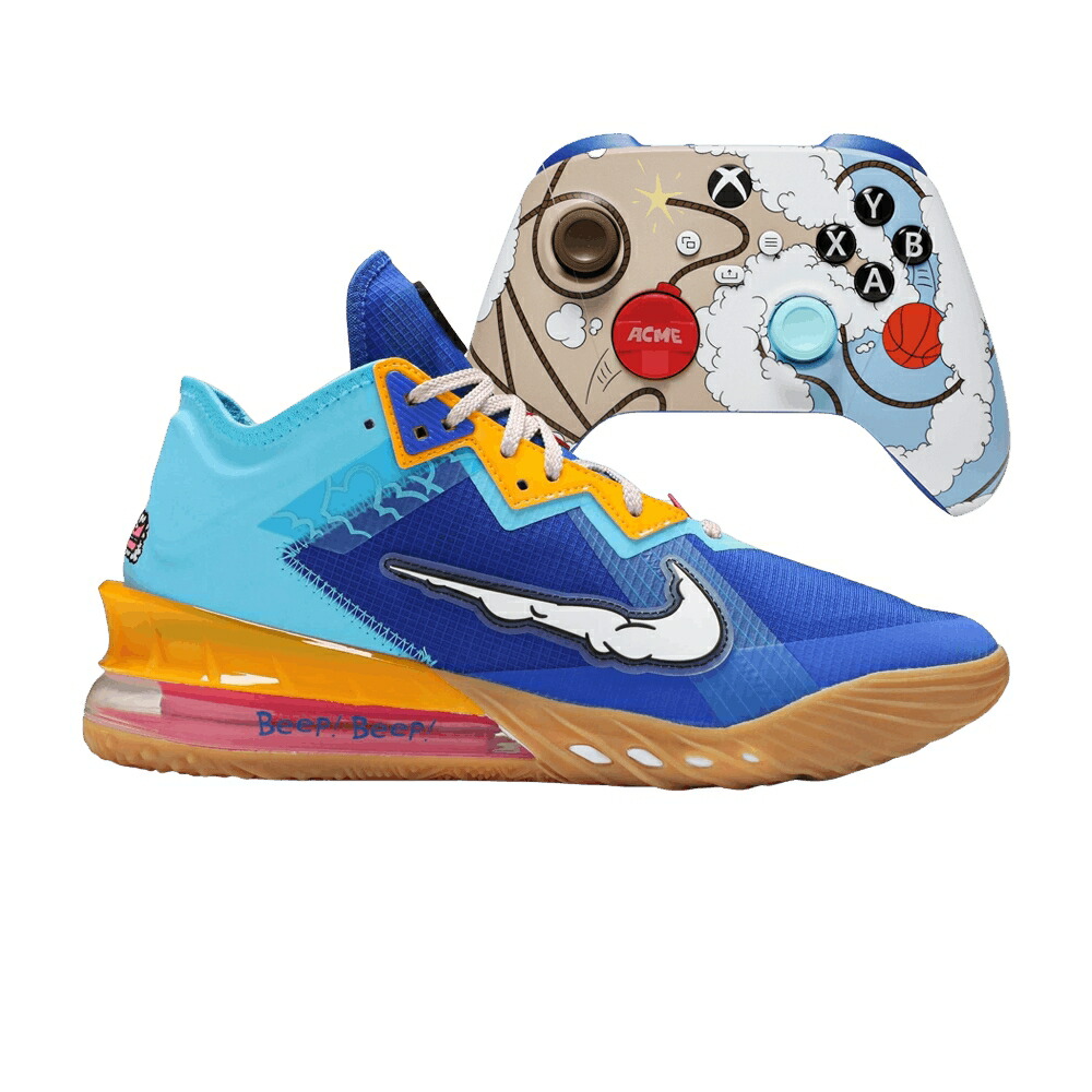 ナイキ ジャム レブロン スペシャル ボックス 青色 ブルー スペースジャム WILE E. ROADRUNNER スニーカー メンズ NIKE XBOX X SPACE JAM LEBRON 18 LOW SPECIAL BOX / RACER BLUE BALTIC BLUE