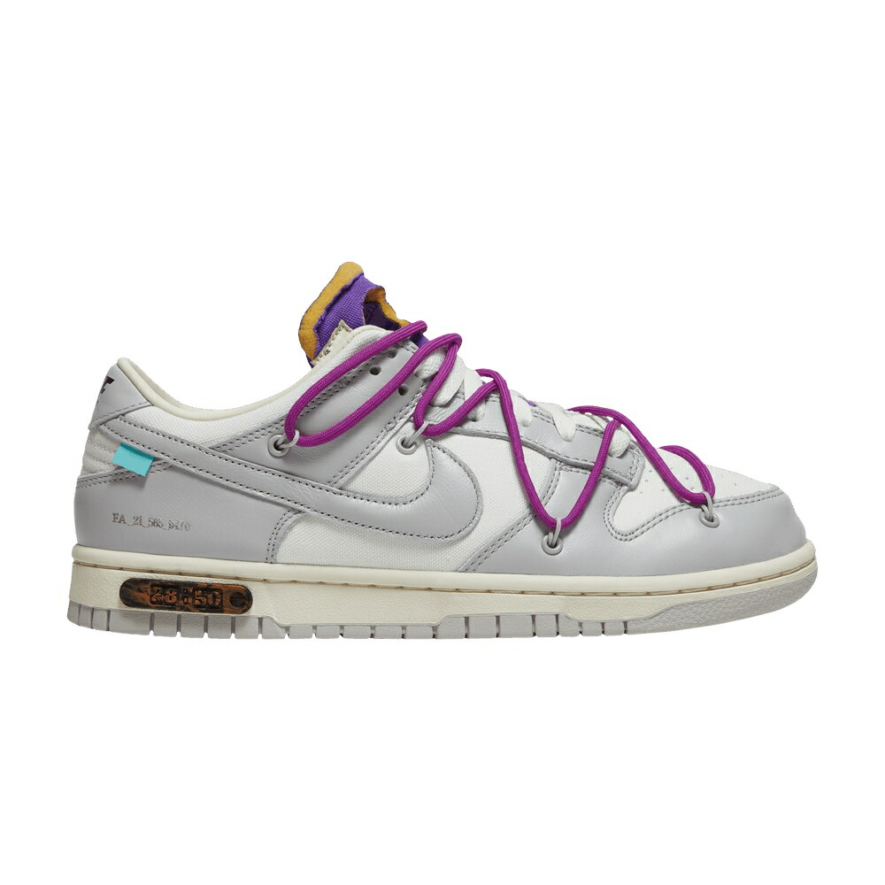 ナイキ オフホワイト ダンク 灰色 グレー 紫 バイオレット ダンクロー LOT 50 スニーカー メンズ NIKE OFF-WHITE X DUNK LOW 28 OF / SAIL NEUTRAL GREY HYPER VIOLET