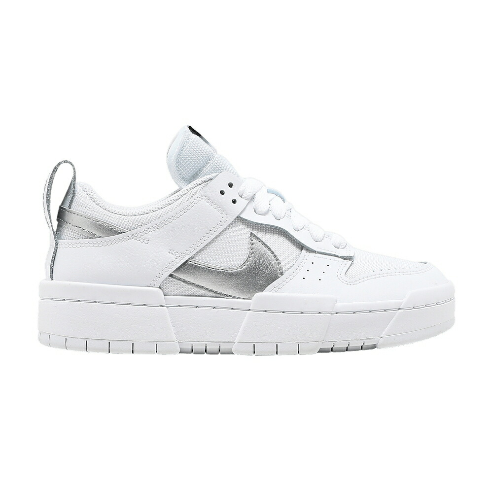 ナイキ ダンク 白いこと 白いこと しろがね色 しろがね色 ダンクロー \u0027WHITE SILVER\u0027 スニーカー レディース NIKE WMNS DUNK LOW DISRUPT METALLIC / WHITE METALLIC SILVER WHITE