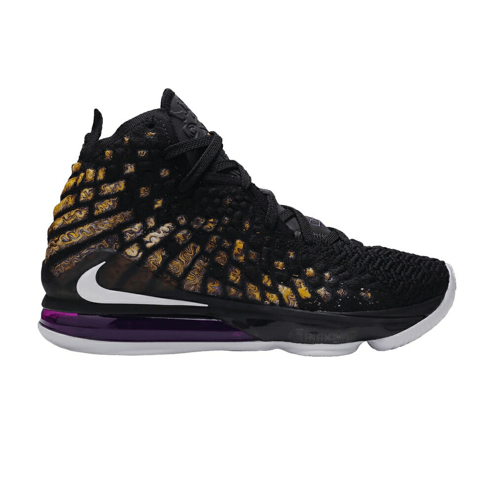 ナイキ レブロン 黒いこと 黒いこと 白いこと 白いこと \u0027LAKERS\u0027 スニーカー メンズ NIKE LEBRON 17 / BLACK WHITE EGGPLANT AMARILLO