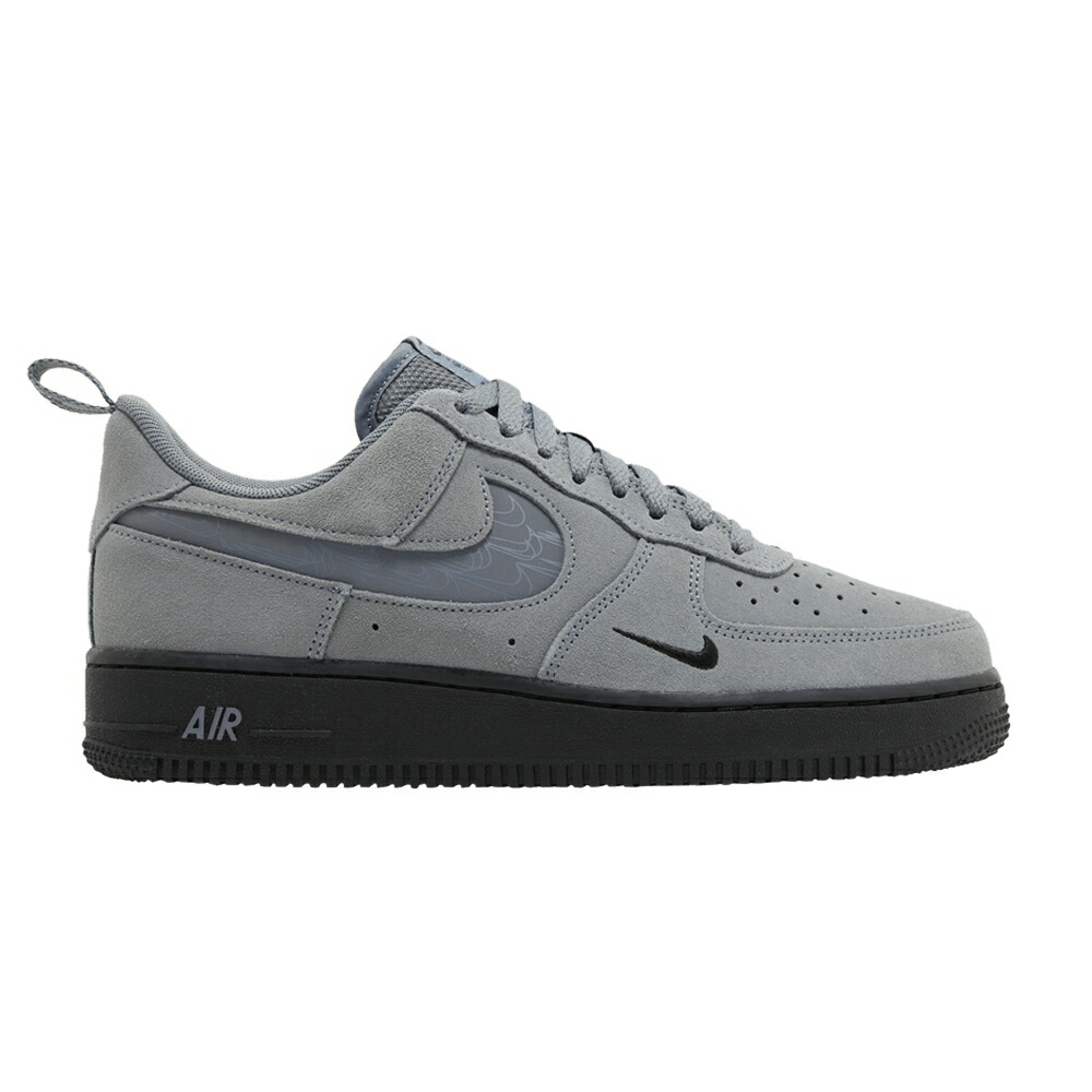 ナイキ スウッシュ スウォッシュ クール 灰色 グレー 黒色 ブラック エアフォース 07 REFLECTIVE GREY スニーカー メンズ NIKE AIR FORCE 1 LV8 SWOOSH - COOL / COOL GREY BLACK COOL GREY