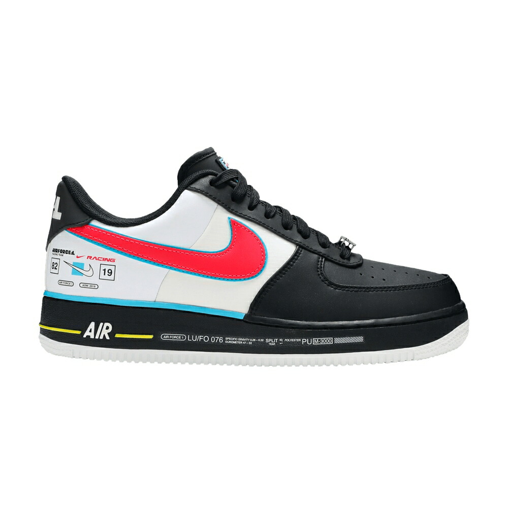 ナイキ 黒色 ブラック 青色 ブルー 白色 ホワイト エアフォース '07 'MOTORSPORT' スニーカー メンズ NIKE AIR FORCE 1 LOW QS / BLACK RACER BLUE WHITE